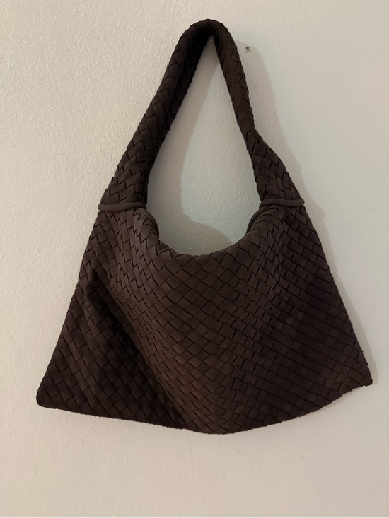 Handbags - Woven Hobo Shoulder Bag in Dark Brown